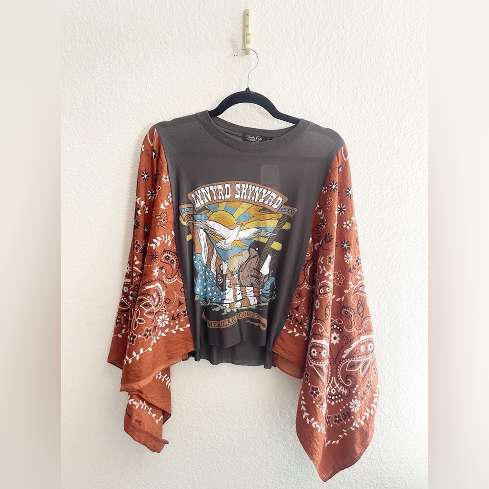 Willie, Janis, Lynyrd, Cash Custom Bandana Kimono Upcycle rework - Picture 6 of 13